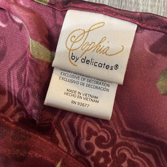 Sophia By Delicates Slip Dress Nightgown Women M Lingerie Satin Luxe Rich Floral - Picture 3 of 3